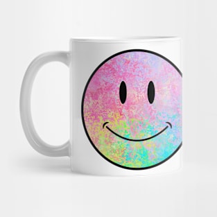 electric neon psychedelic splatter smiley face Mug